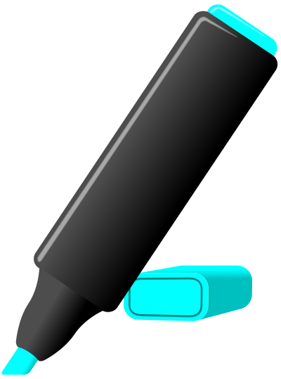 Blue Highlighter Pen clipart