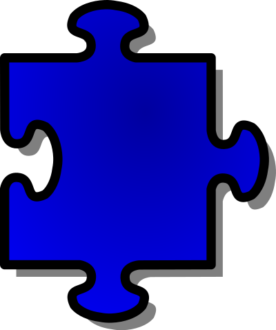 Blue Jigsaw piece 05 clipart