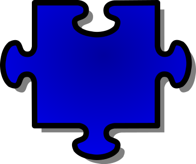 Blue Jigsaw piece 06 clipart