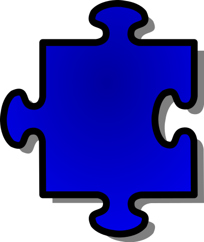 Blue Jigsaw piece 07 clipart