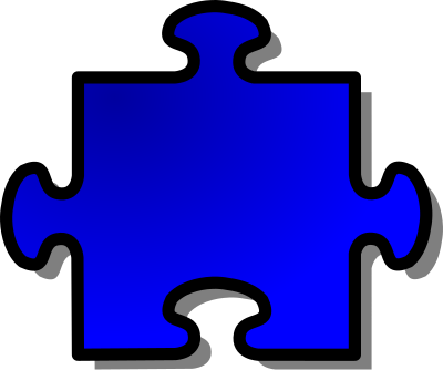 Blue Jigsaw piece 08 clipart