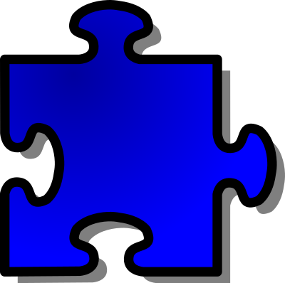 Blue Jigsaw piece 09 clipart