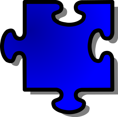 Blue Jigsaw piece 11 clipart