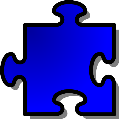 Blue Jigsaw piece 12 clipart