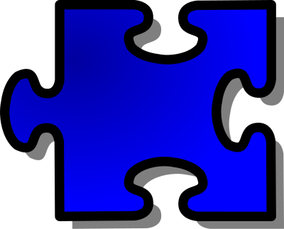 Blue Jigsaw piece 16 clipart