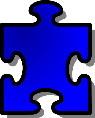Blue Jigsaw piecev13 clipart