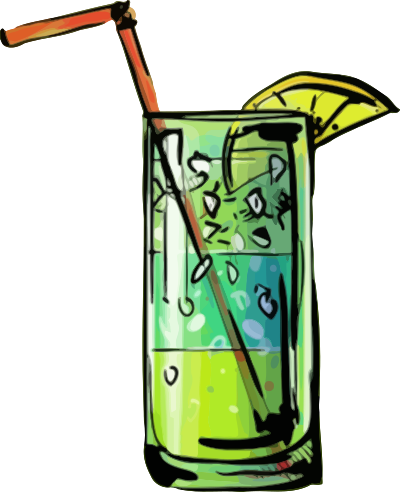 Blue lagoon cocktail clipart