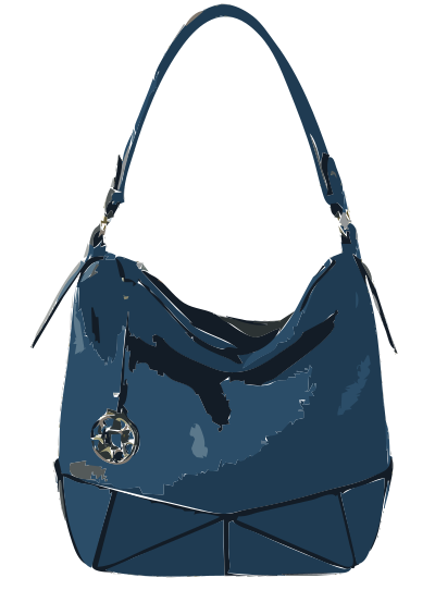 Blue Leather Handbag without logo clipart