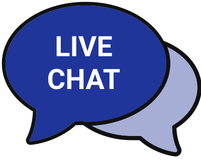 Blue live chat icon clipart