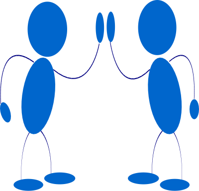 Blue men clap clipart