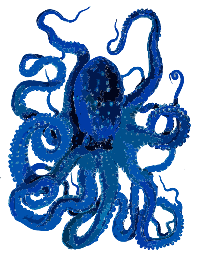 Blue Octopus clipart