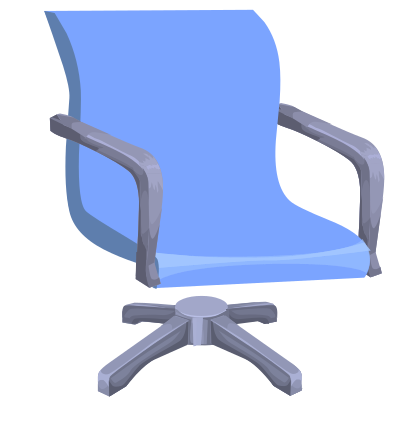 Blue office chair clipart