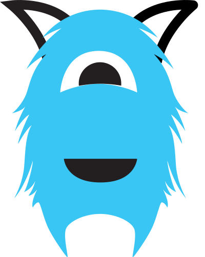 Blue One-eyed Monster clipart