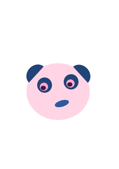 Blue Panda Face clipart