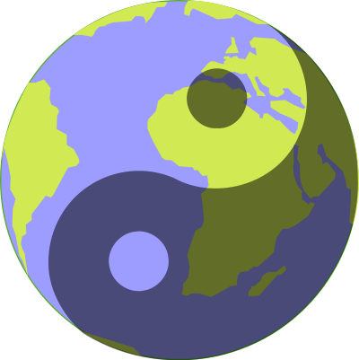 Blue planet yin and yang clipart