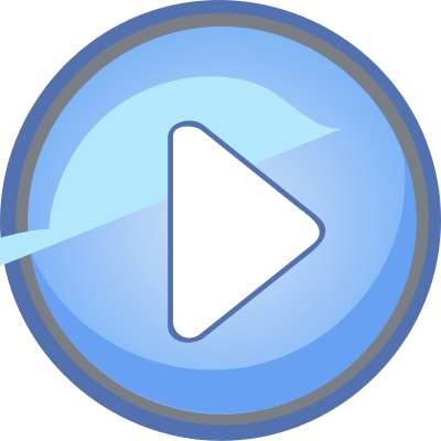 Blue Play Button Pressed Down clipart