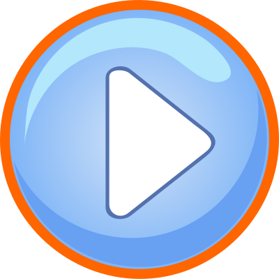 Blue Play Button With Focus clipart