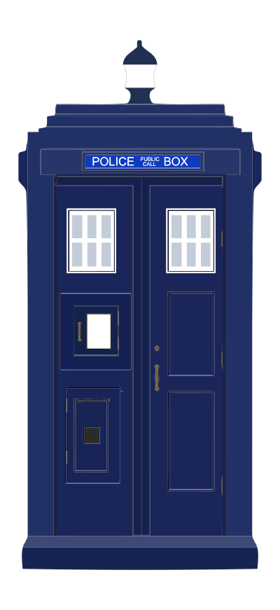 Blue Police Telephone Box clipart