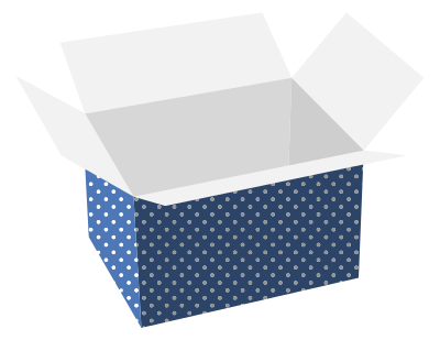 Blue Polka Dot Cardboard Box clipart