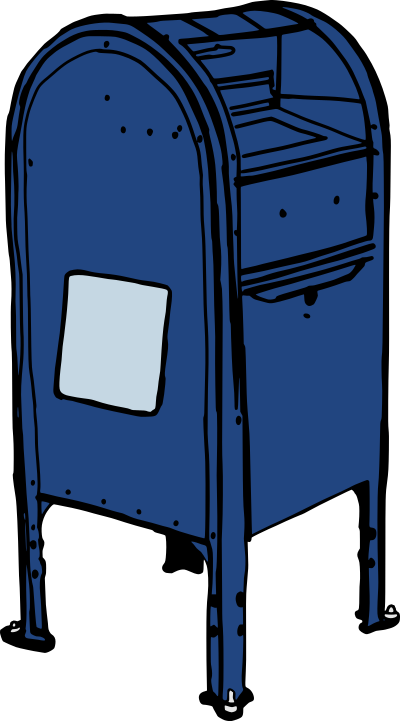 Blue Post Office Box clipart