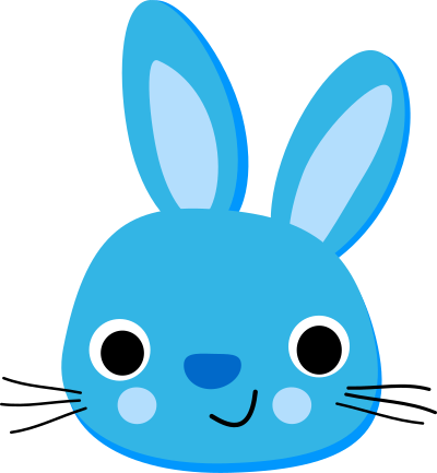 Blue Rabbit - Lapin Bleu clipart