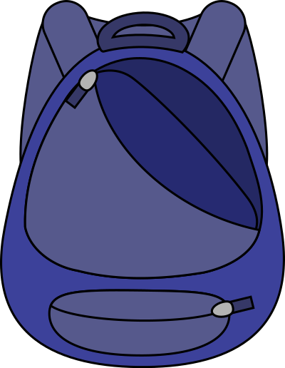 Blue School Bag clipart