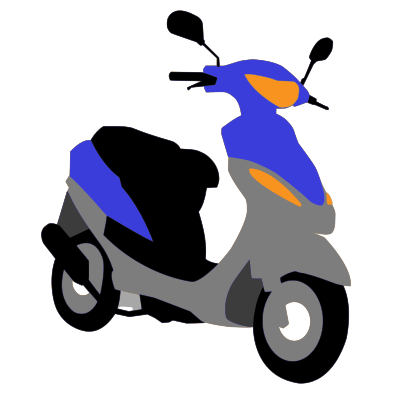 Blue scooter clipart