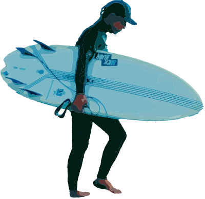 Blue Surfboard Guy clipart