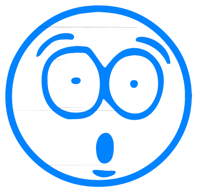 Blue surprised cartoon smiley clipart