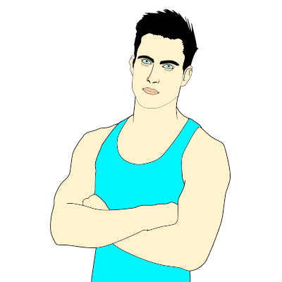 Blue Tank Top Man Portrait clipart