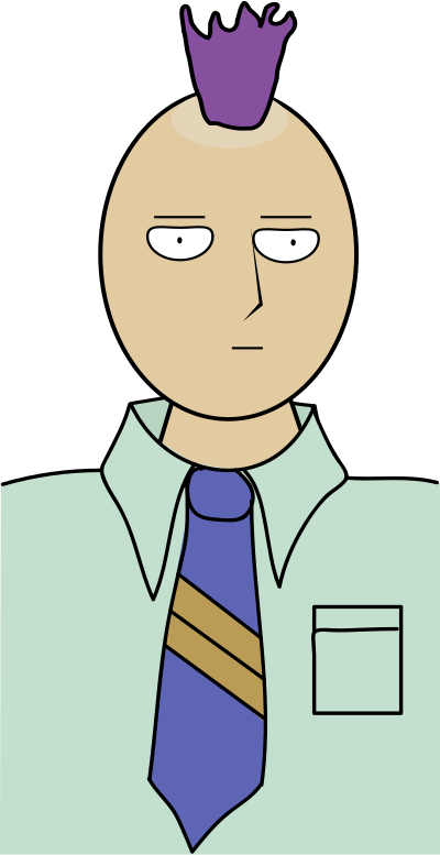 Blue Tie Purple Mohawk clipart