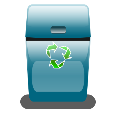 Blue Trash Can clipart