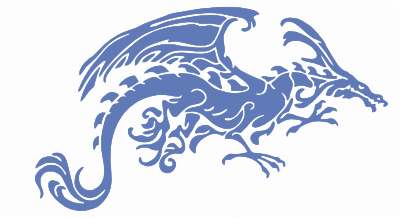 Blue Tribal Dragon clipart