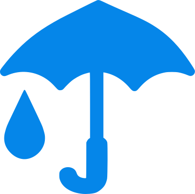 Blue Umbrella And Raindrop icon clipart