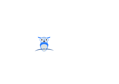 Blue & White owl clipart