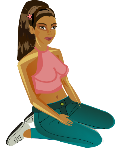 Bluejeans-girl clipart