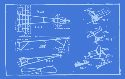Blueprint of an Airplane clipart