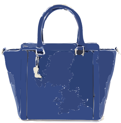 Bluish Purple Leather Handbag without logo clipart