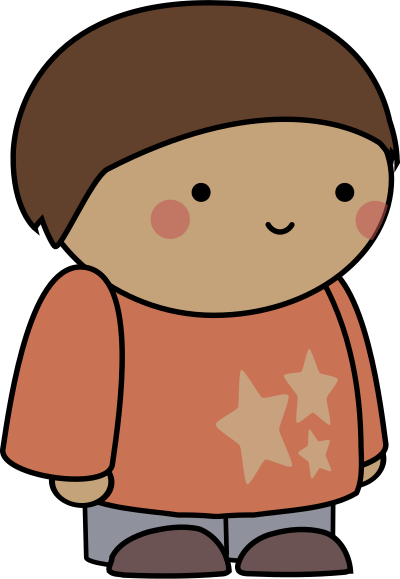 Blushing comic character clipart