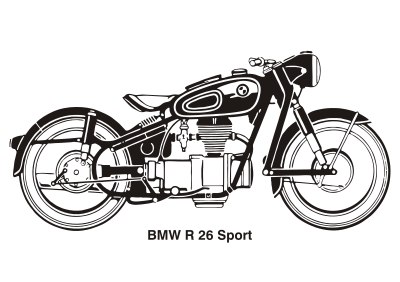 BMW R26 Sport, year 1956 clipart