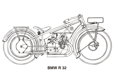 BMW R32, year 1923 clipart