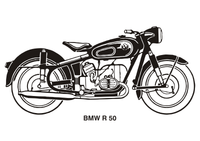 BMW R50, year 1958 clipart