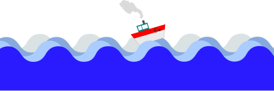 Boat at sea clipart