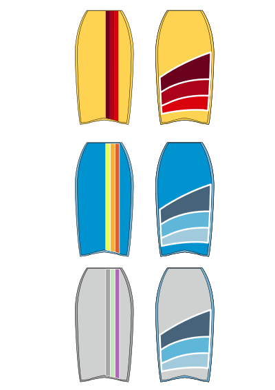 Body board collection clipart