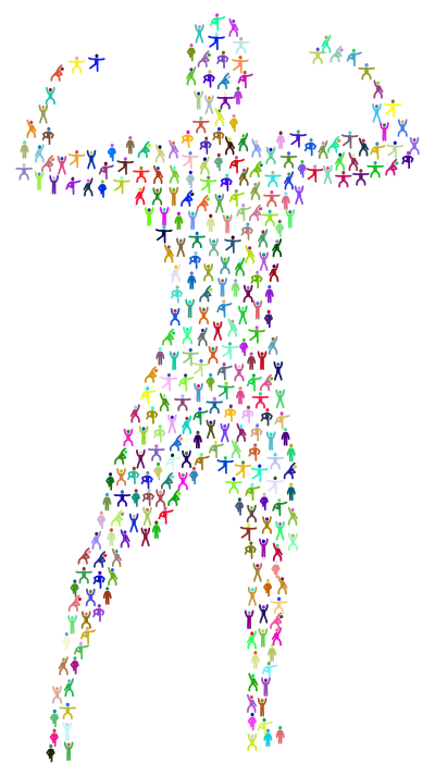 Bodybuilder Flexing Fitness Icons Prismatic clipart