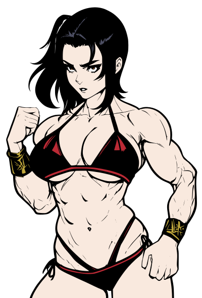 Bodybuilder Woman - Colour Remix clipart