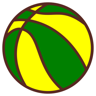 Bola de basquete verde e amarela clipart