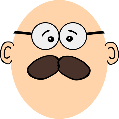 Bold guy with mustache clipart