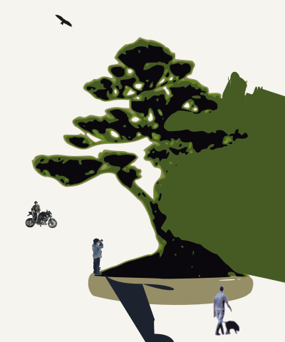 Bonsai with figures clipart