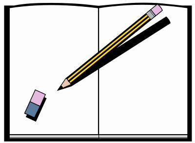 Book and Pen - Colour clipart